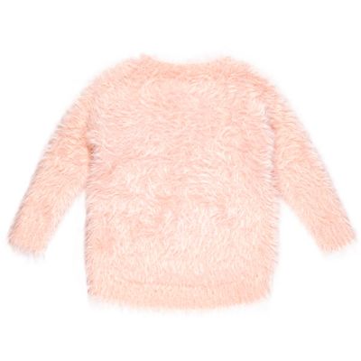 Mini girl pink fluffy jumper